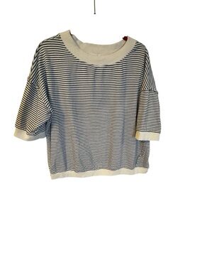easel Cream and Navy Striped sweatshirt Pullover
